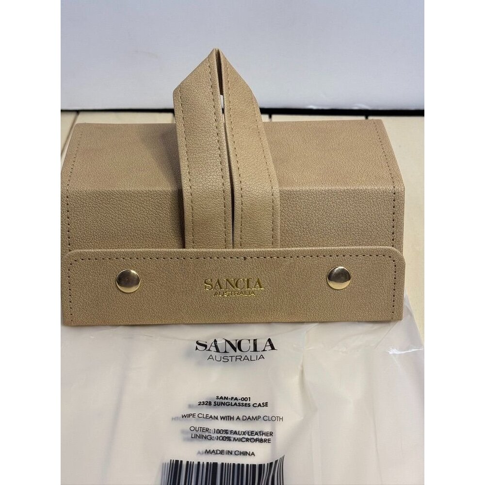 Sancia 3 Compartment Sunglass Case - Sand color  - New in Box